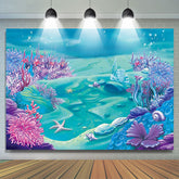 Lofaris Deep Blue Sea Castle Shell Theme Birthday Backdrop